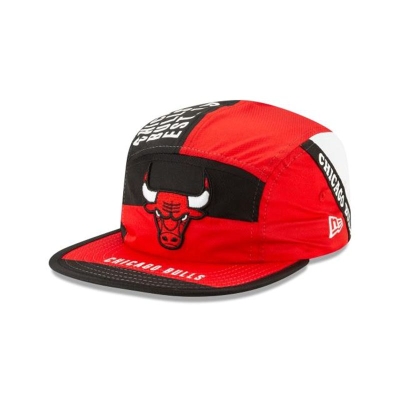 Black Chicago Bulls Hat - New Era NBA Cut & Sew Camper Adjustable Caps USA3409571